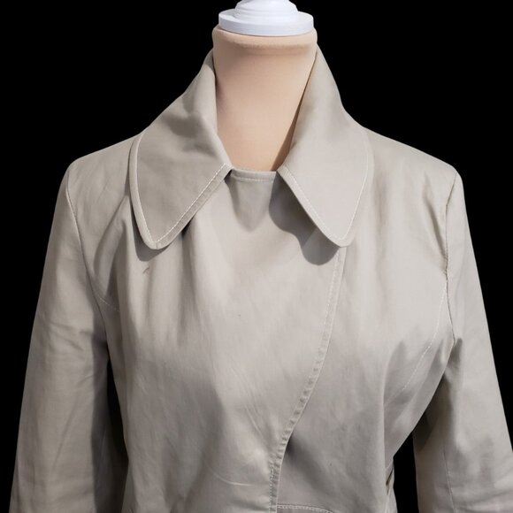 Via Spiga Trench Coat Women's Size Medium Stone Beige Belted - Picture 2 of 13